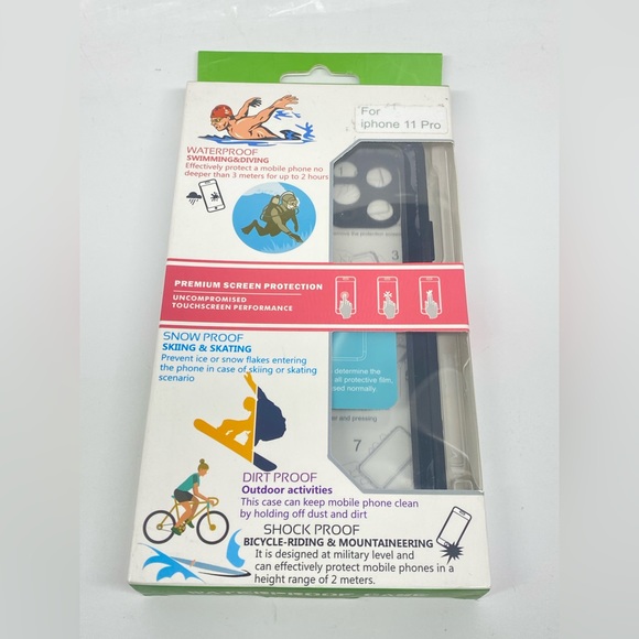 NEW WATERPROOF PHONE CASE FOR IPHONE 11 PRO BLUE/YELLOW - Picture 2 of 10